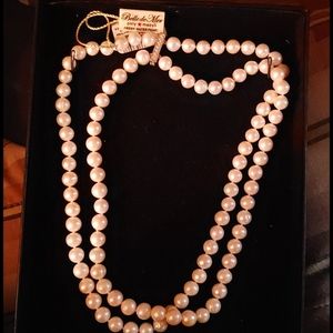 Belle der Me double pearl necklace